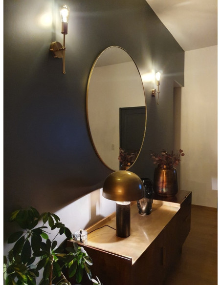 Grand miroir rond en métal 120cm