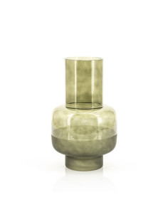 Vase design en verre vert 2