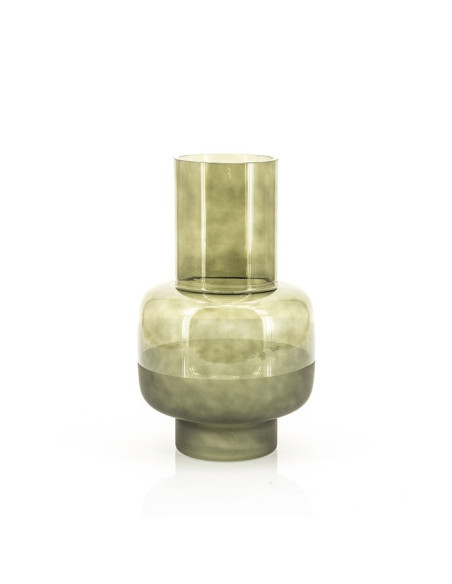 Vase design en verre vert