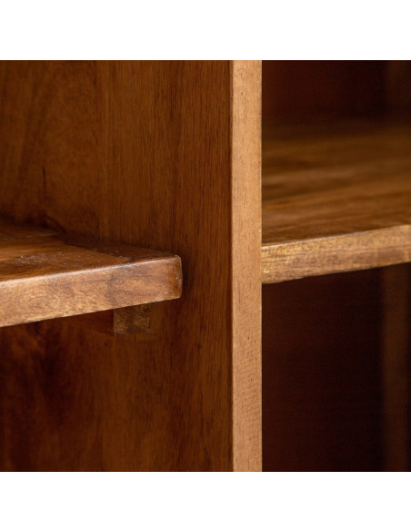 Armoire haute en bois massif 2 portes et 3 tiroirs