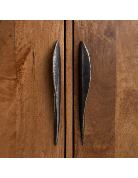 Armoire haute en bois massif 2 portes et 3 tiroirs