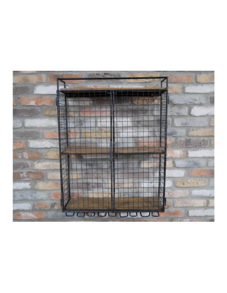Étagère murale grillage rack à verres et bouteilles