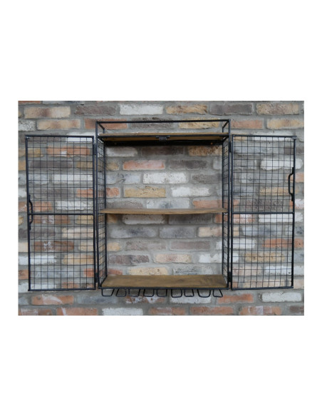 Étagère murale grillage rack à verres et bouteilles