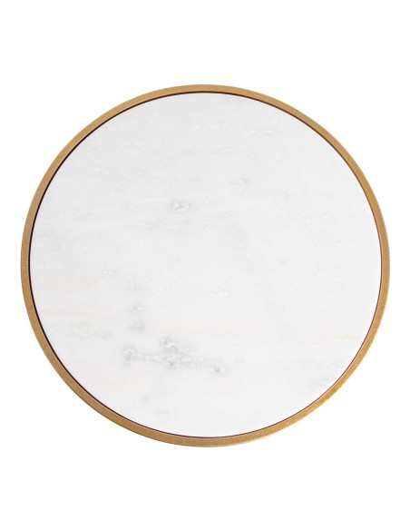 Guéridon classique doré avec plateau marbre blanc