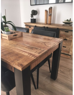 Table de repas bois métal... 2