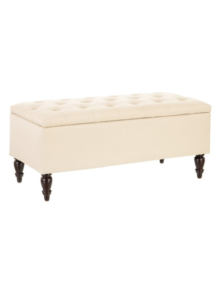 Banquette en lin capitonnée coffre