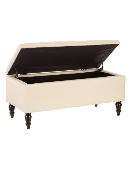 Banquette en lin capitonnée coffre