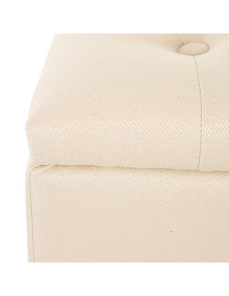 Banquette en lin capitonnée coffre