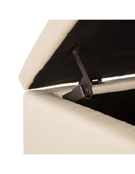 Banquette en lin capitonnée coffre