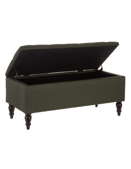 Banquette en lin capitonnée coffre