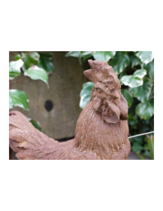 Coq déco en fonte rouillé 2
