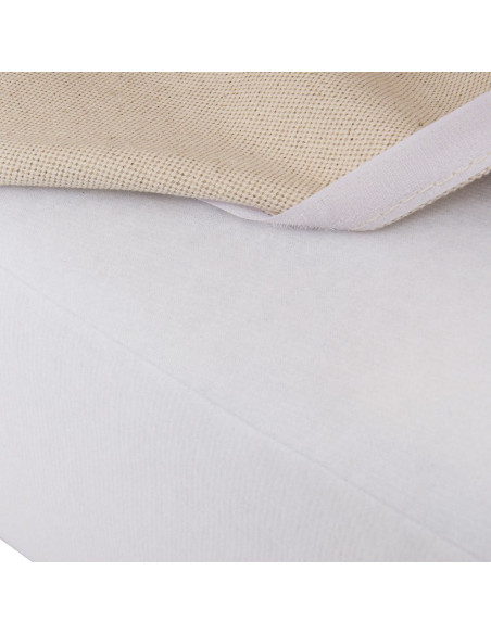 Méridienne en tissu beige avec coussins