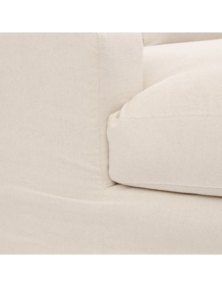 Méridienne en tissu beige avec coussins