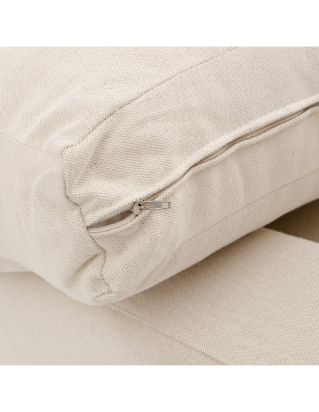 Méridienne en tissu beige avec coussins