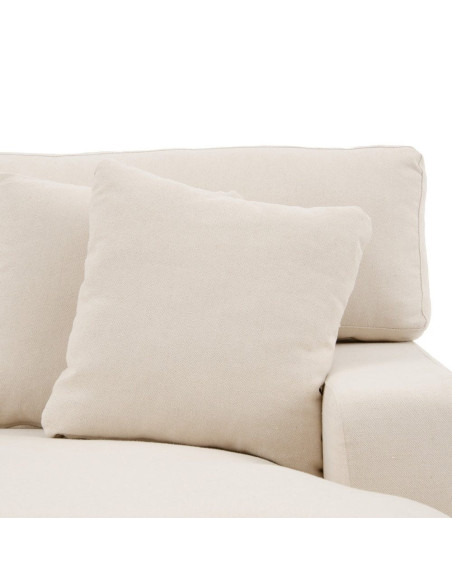 Méridienne en tissu beige avec coussins