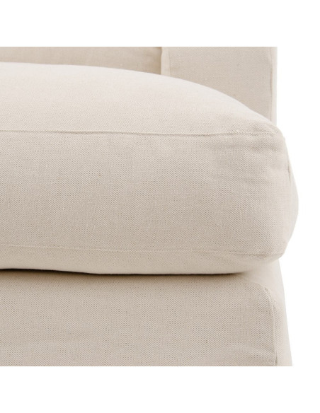 Méridienne en tissu beige avec coussins