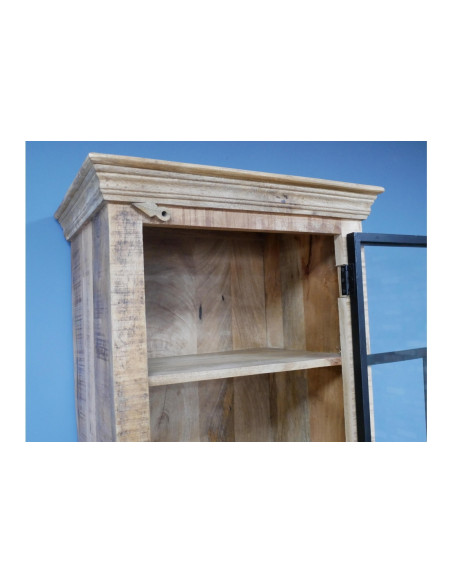 Vitrine haute industrielle avec porte en métal