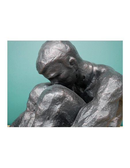 Statue homme assis en résine 40 cm