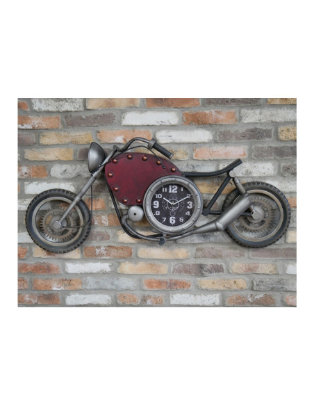 Grande déco murale moto ancienne avec horloge intégrée 120 cm