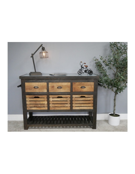 Console de cuisine avec tiroirs et caissons de rangements