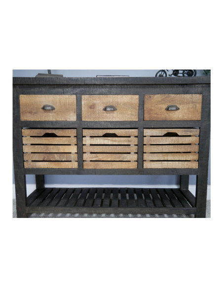 Console de cuisine avec tiroirs et caissons de rangements