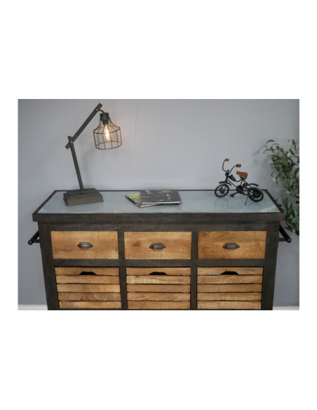 Console de cuisine avec tiroirs et caissons de rangements