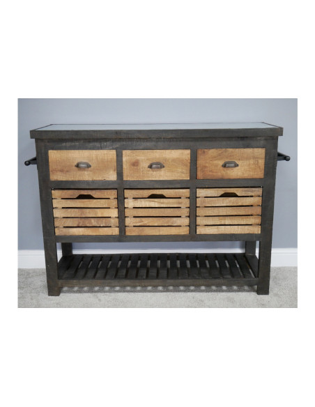 Console de cuisine avec tiroirs et caissons de rangements