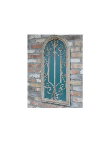 Miroir en métal décoratif avec patine à l'ancienne