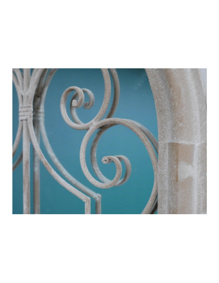 Miroir en métal décoratif avec patine à l'ancienne