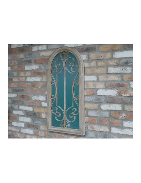 Miroir en métal décoratif avec patine à l'ancienne