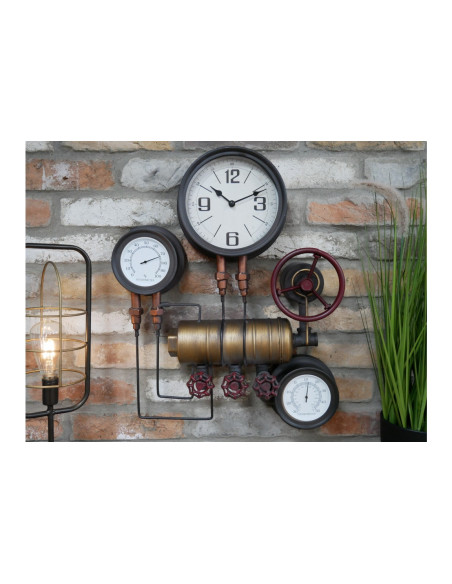 Horloge thermique style industriel
