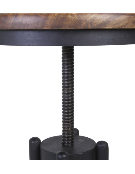 Tabouret rond en bois massif réglable