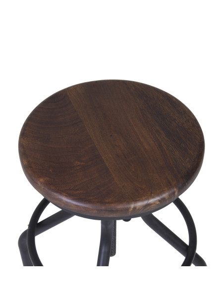 Tabouret rond en bois massif réglable