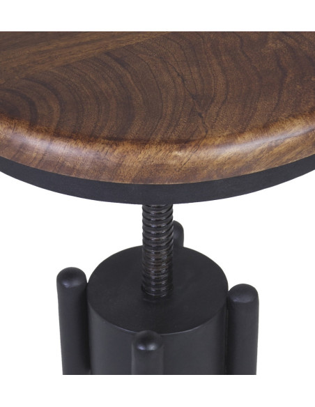 Tabouret rond en bois massif réglable
