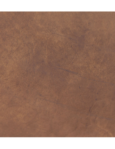 Chaise pliable en cuir et teck style colonial