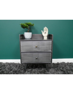 Chevet en métal gris avec...