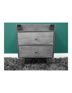 Chevet en métal gris avec... 2