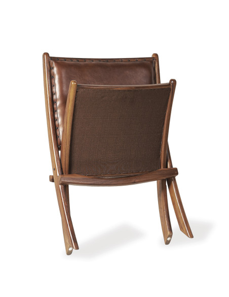 Fauteuil lounge pliable en cuir