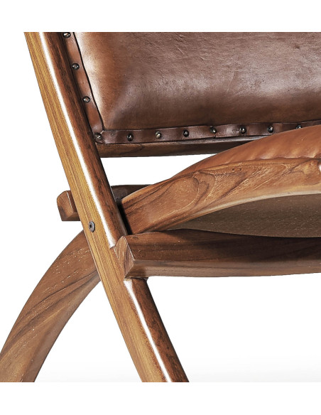 Fauteuil lounge pliable en cuir