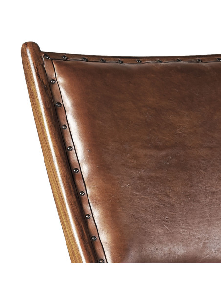 Fauteuil lounge pliable en cuir