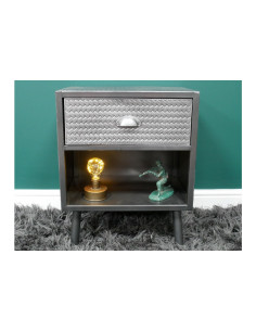 Chevet en métal gris avec...