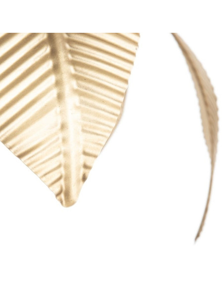 Lampe sur pied métallique dorée avec feuillage