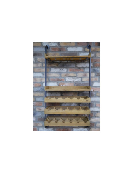 Etagère murale support à verres et bouteilles de vin