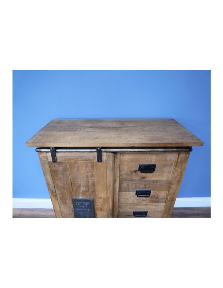 Meuble de rangement avec porte coulissante et tiroirs