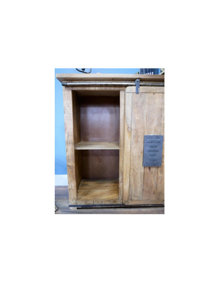 Meuble de rangement avec porte coulissante et tiroirs