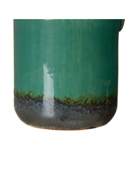 Lot de 2 vases en céramique avec anse vert