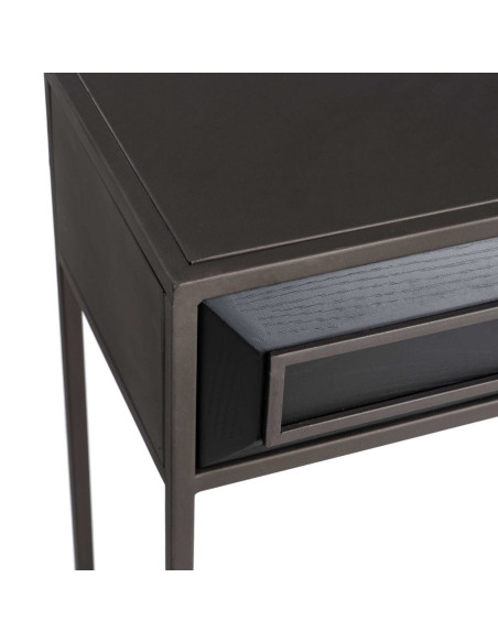 Console en bois et métal 2 tiroirs