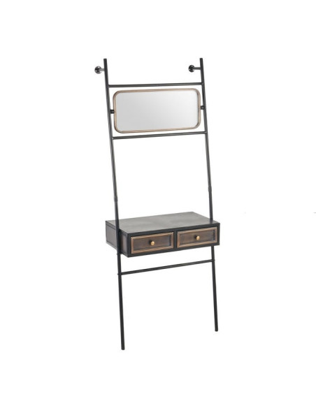 Console murale en métal avec miroir et tiroirs