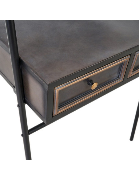 Console murale en métal avec miroir et tiroirs