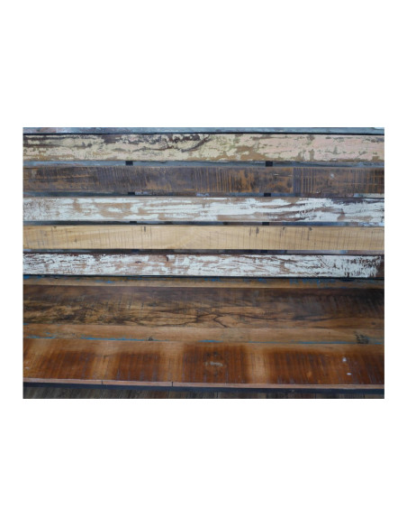 Banc vélo indus en bois et métal